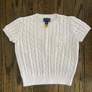 EUC! Ralph Lauren Girls Cableknit Short Sleeved Sweater